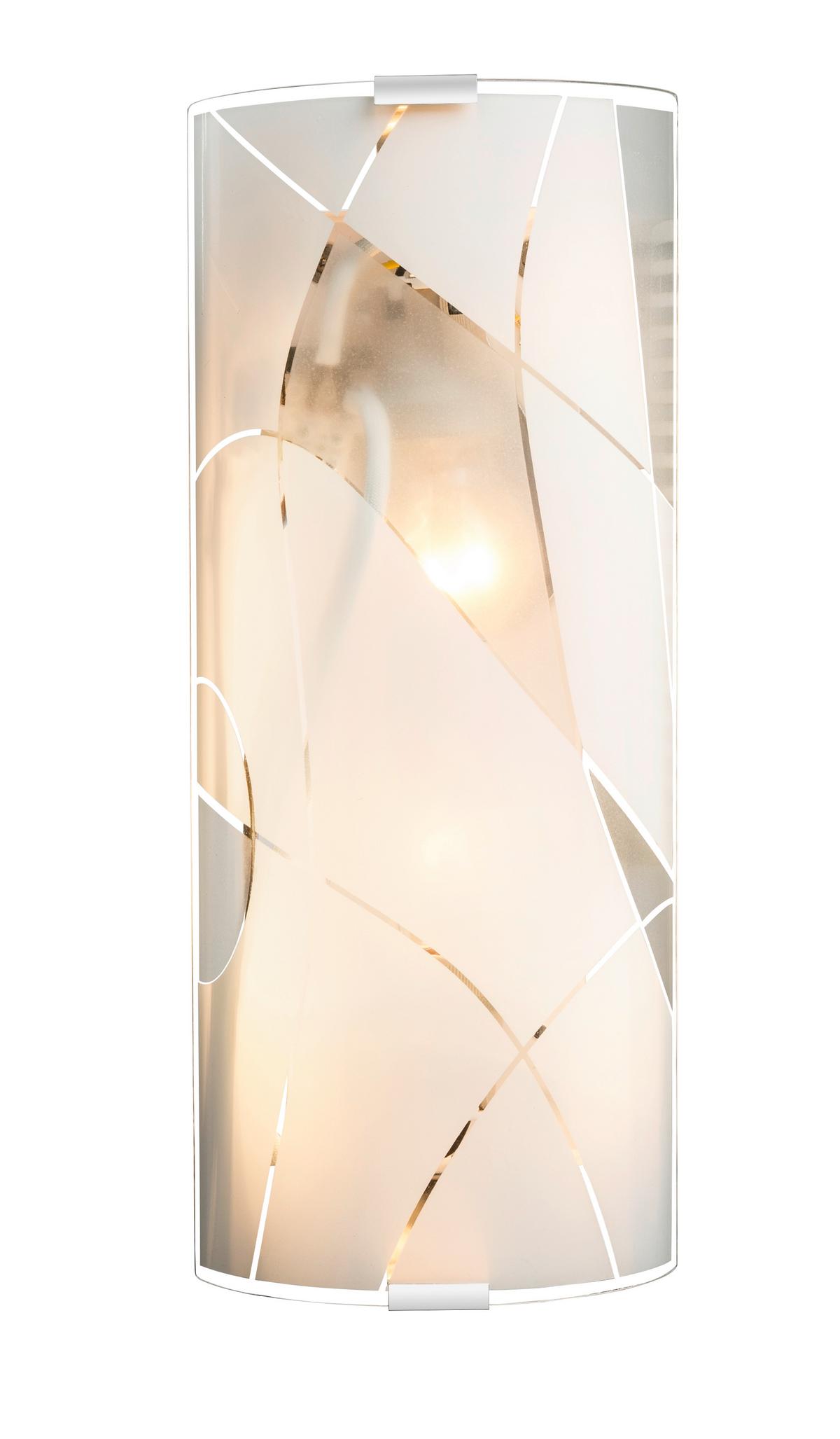 Zidna Svjetiljka 40403w1 - bijela/boje kroma, Design, staklo/metal (36/6/15cm) - Globo