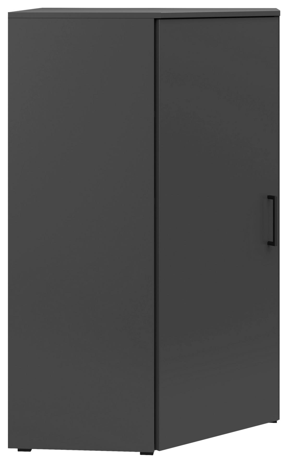 Eckkommode Multistauraum Graphitfarben - Anthrazit/Graphitfarben, Modern, Holzwerkstoff/Kunststoff (71,5/115/71,5cm) - Premium Living