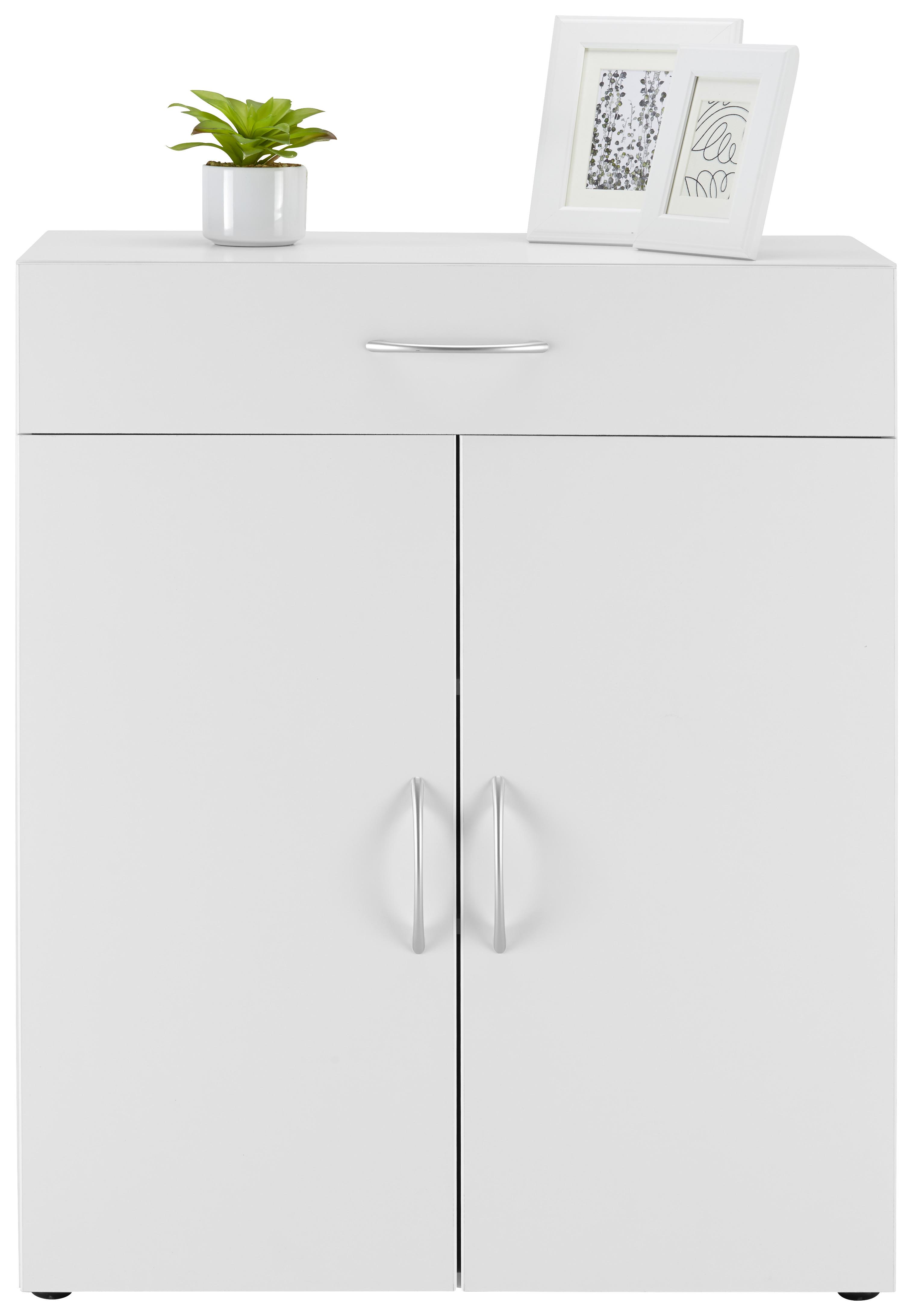 Kommode in Weiß - Alufarben/Weiß, Holzwerkstoff/Kunststoff (80/98/40cm) - Modern Living