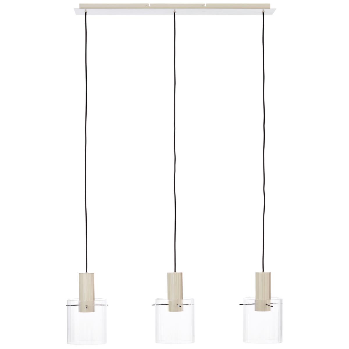 Hängeleuchte Göteborg Beige max. 60 Watt - Transparent/Beige, Basics, Glas/Metall (98/18/150cm) - Brilliant