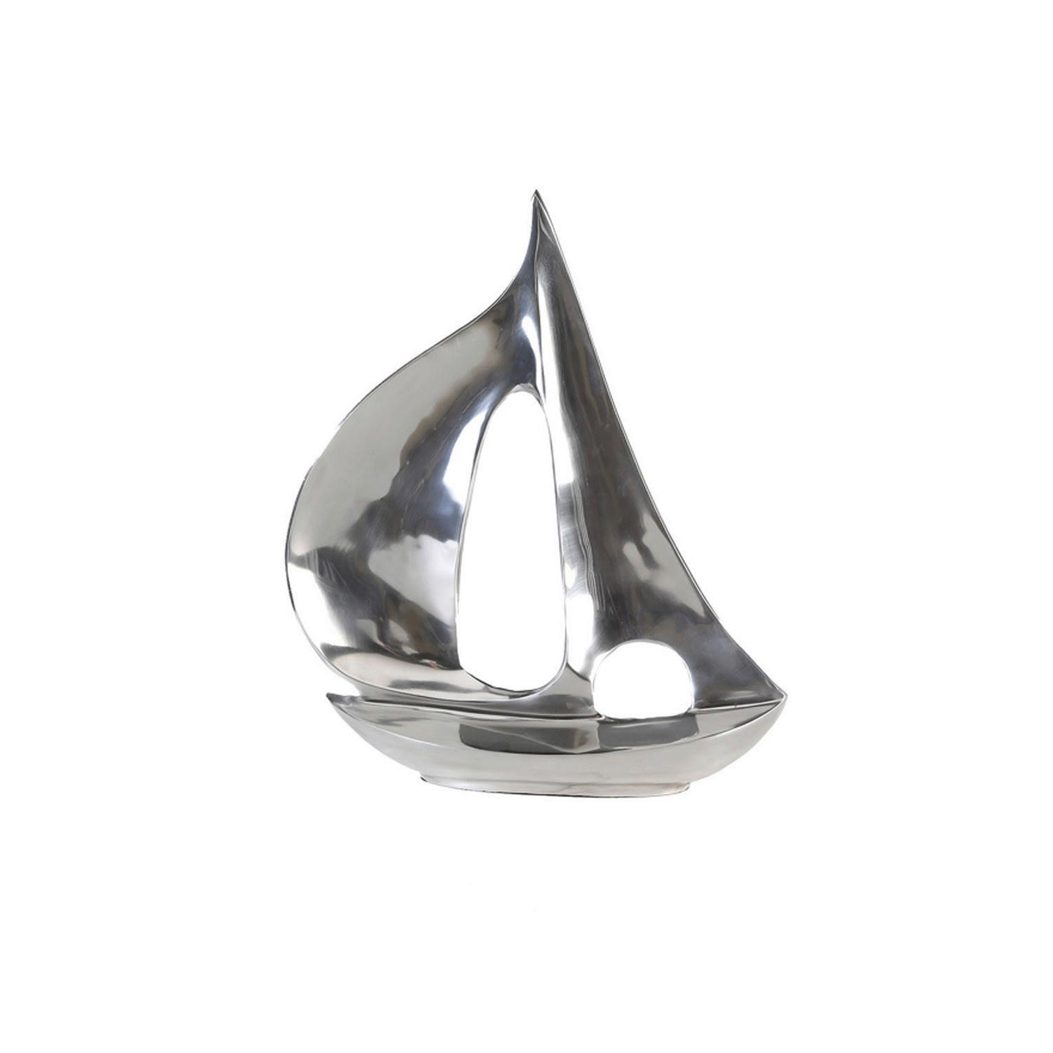 Dekoschiff Silberfarben - Silberfarben, Basics, Metall (30/35/7cm)