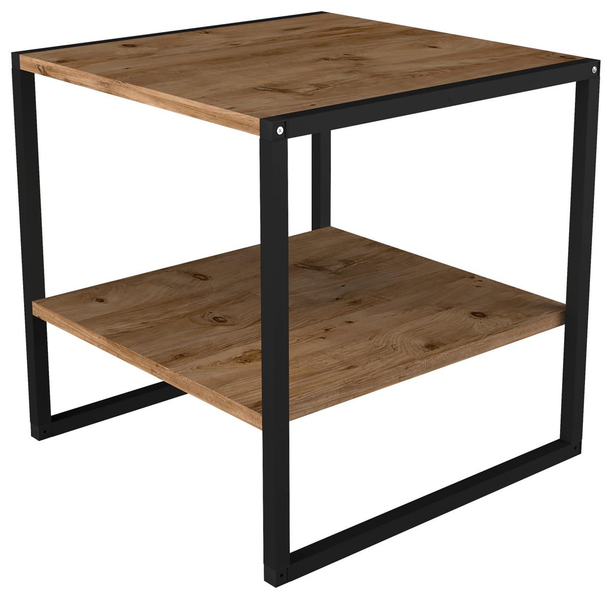 Klubska Miza Insasi M, Barva Hrasta, Črna - črna/medeni hrast, Design, kovina/leseni material (50/50/50cm) - MID.YOU