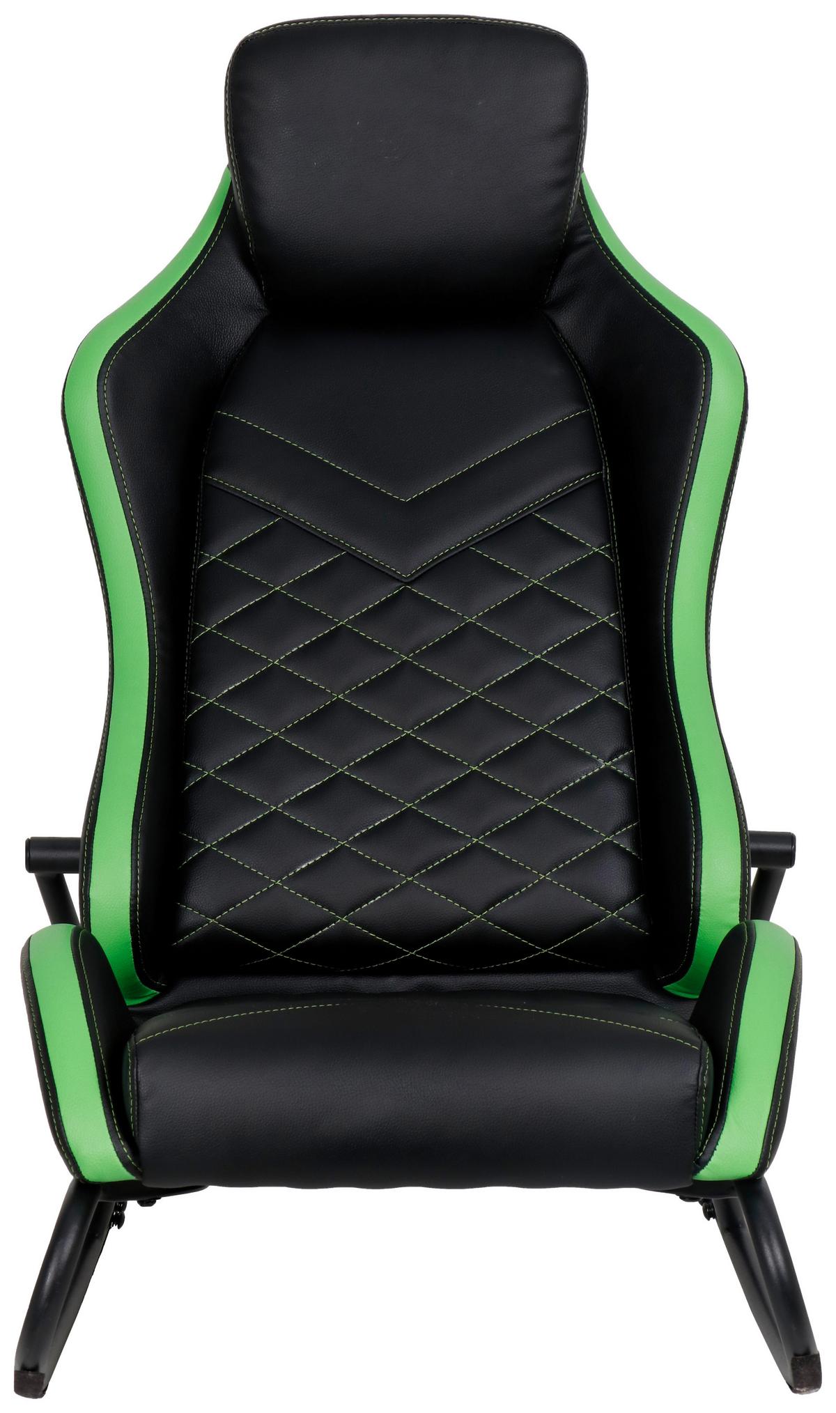 Gaming Stol Jacky - črna/zelena, Moderno, kovina/tekstil (48/88/71cm) - Mömax