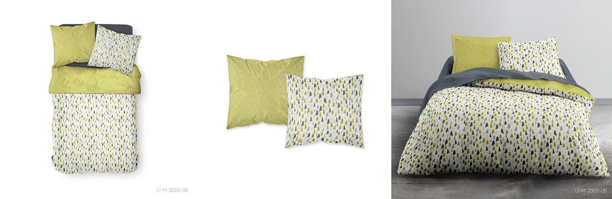 Ágyneműhuzat-garnitúra 3 Részes Fehér/sárga - textil