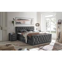 Boxspringbett Cashfield 8 ca. 180x200 cm Anthrazit - Anthrazit/Schwarz, MODERN, Holzwerkstoff/Kunststoff (180/200cm) - MID.YOU