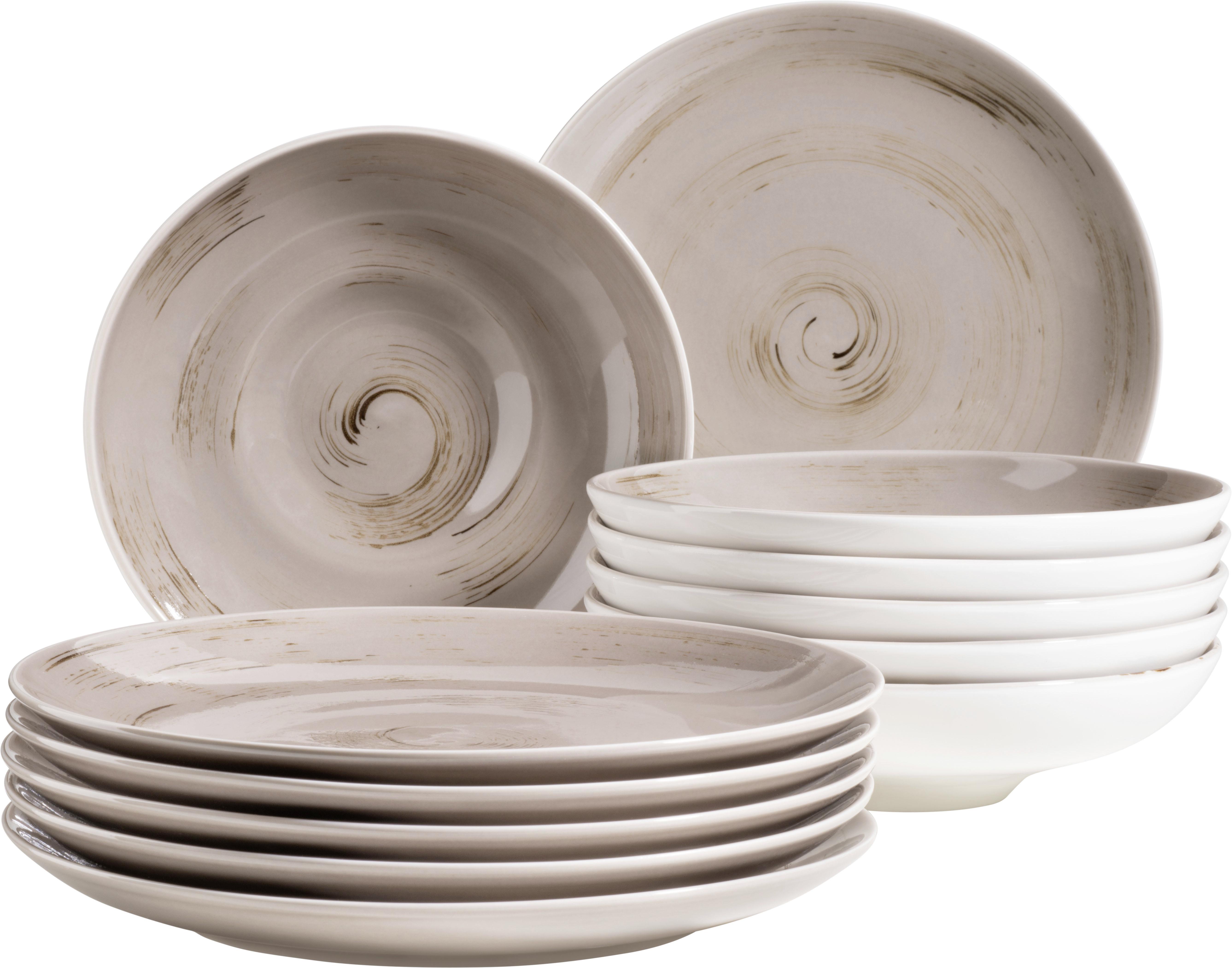 Tafelservice Derby aus Porzellan, 12-teilig - Beige, Basics, Keramik (32/32/30cm) - Mäser