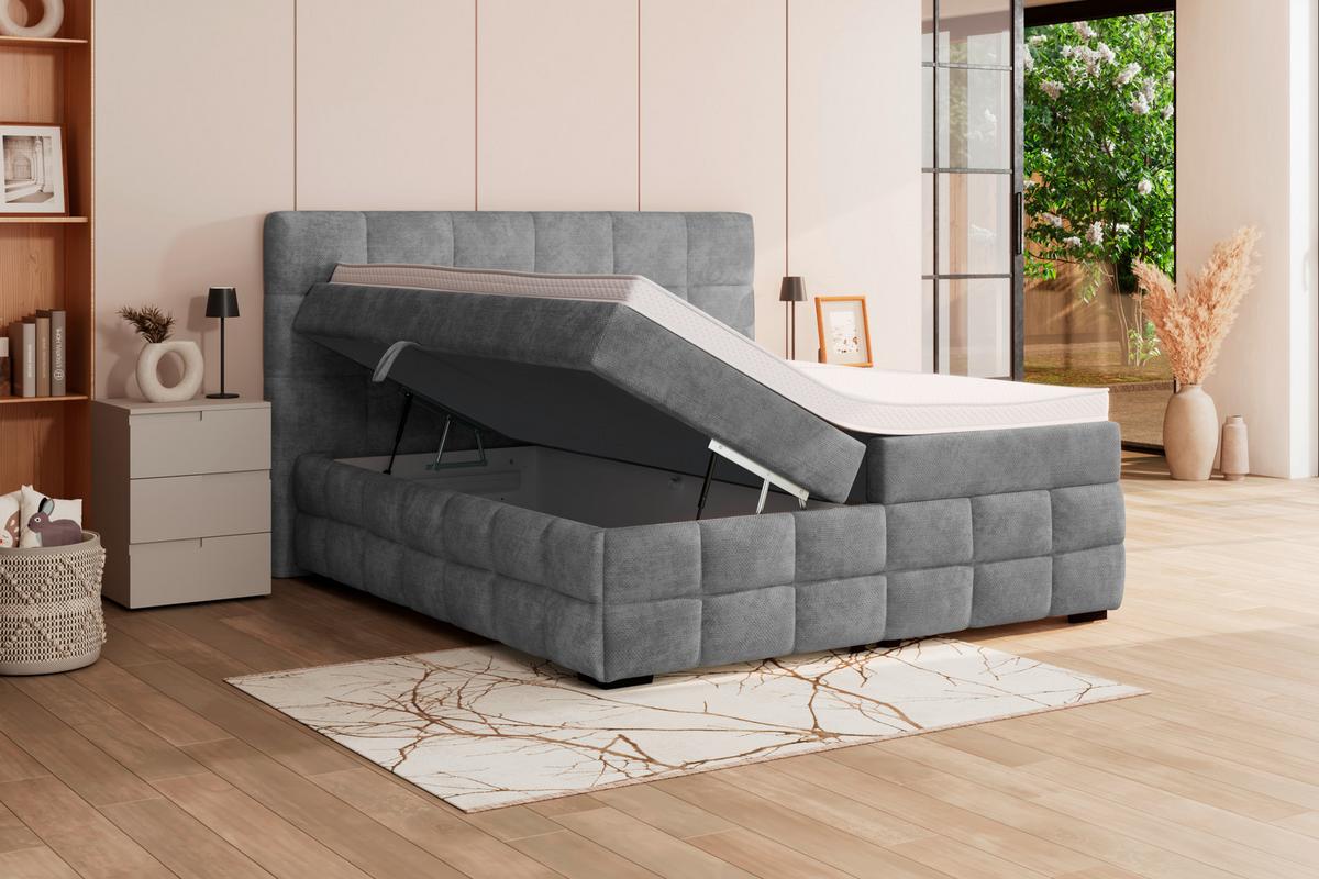 PAT BOX VEGA - verde/gri, Trend, lemn/textil (200/200cm) - Modern Living