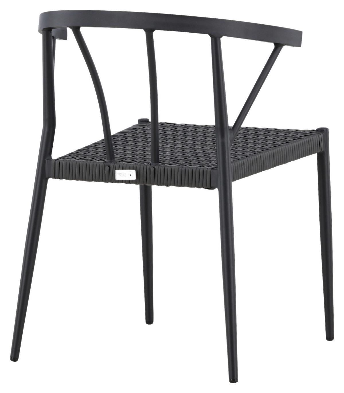 Gartenstuhl 6er-Set Stina ca. 47x79,5x49 cm Schwarz - Schwarz, KONVENTIONELL, Kunststoff/Metall (47/79,5/49cm) - Gardenson