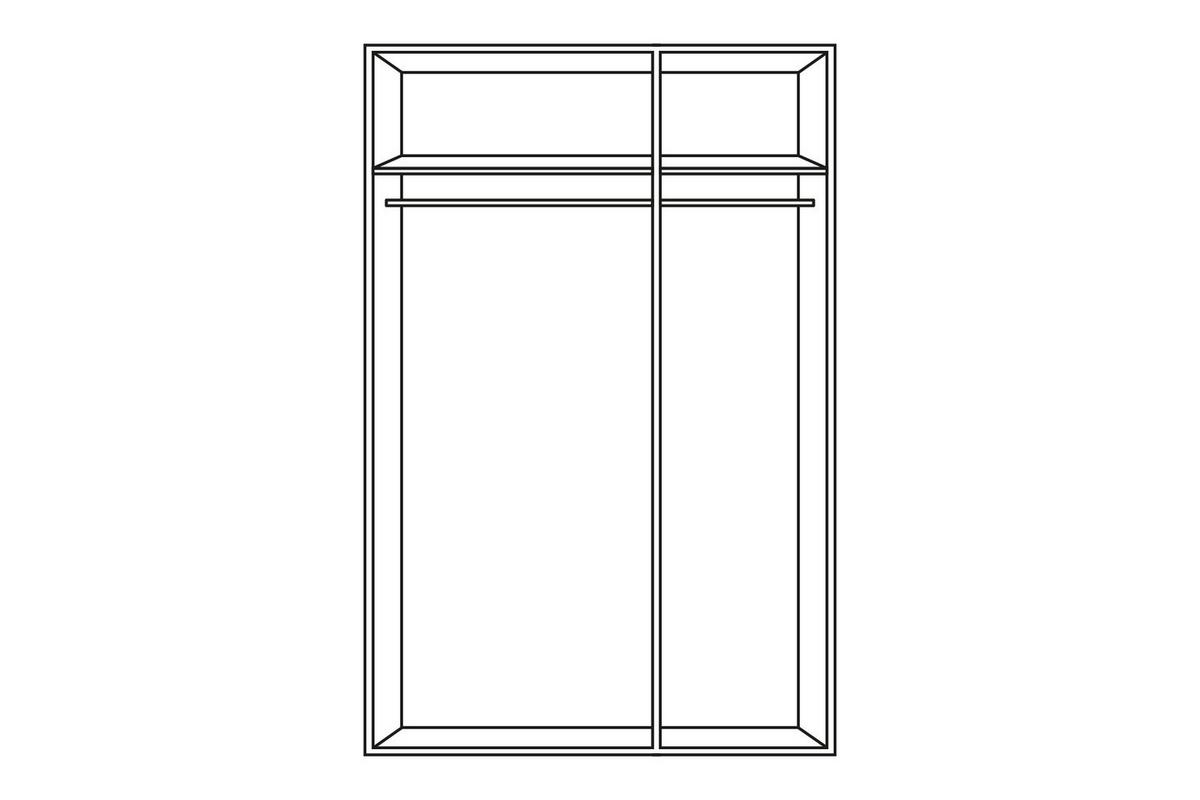 Ormar S Klasičnim Vratima Nadja - bijela/srebrne boje, Konvencionalno, staklo/drvni materijal (135/210/58cm) - Modern Living