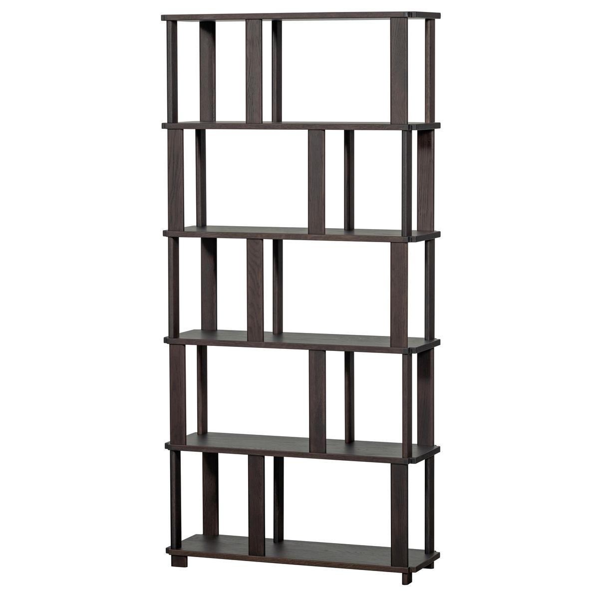Regal Riss Dunkelbraun B: 90 cm - Dunkelbraun, Design, Holz (90/186/30cm) - Livetastic