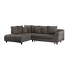 Kutna Garnitura Mendoza - sivo-smeđa/crna, Design, tekstil/drvo (197/309cm) - Modern Living