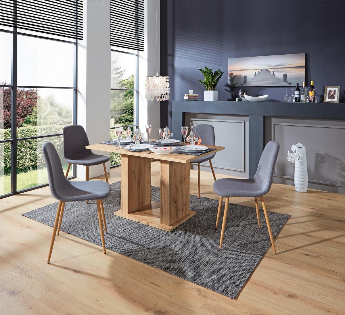 Jedilna Miza Patrik, 120 X 80 Cm - barve hrasta, Moderno, leseni material (120/74/80cm) - Mömax