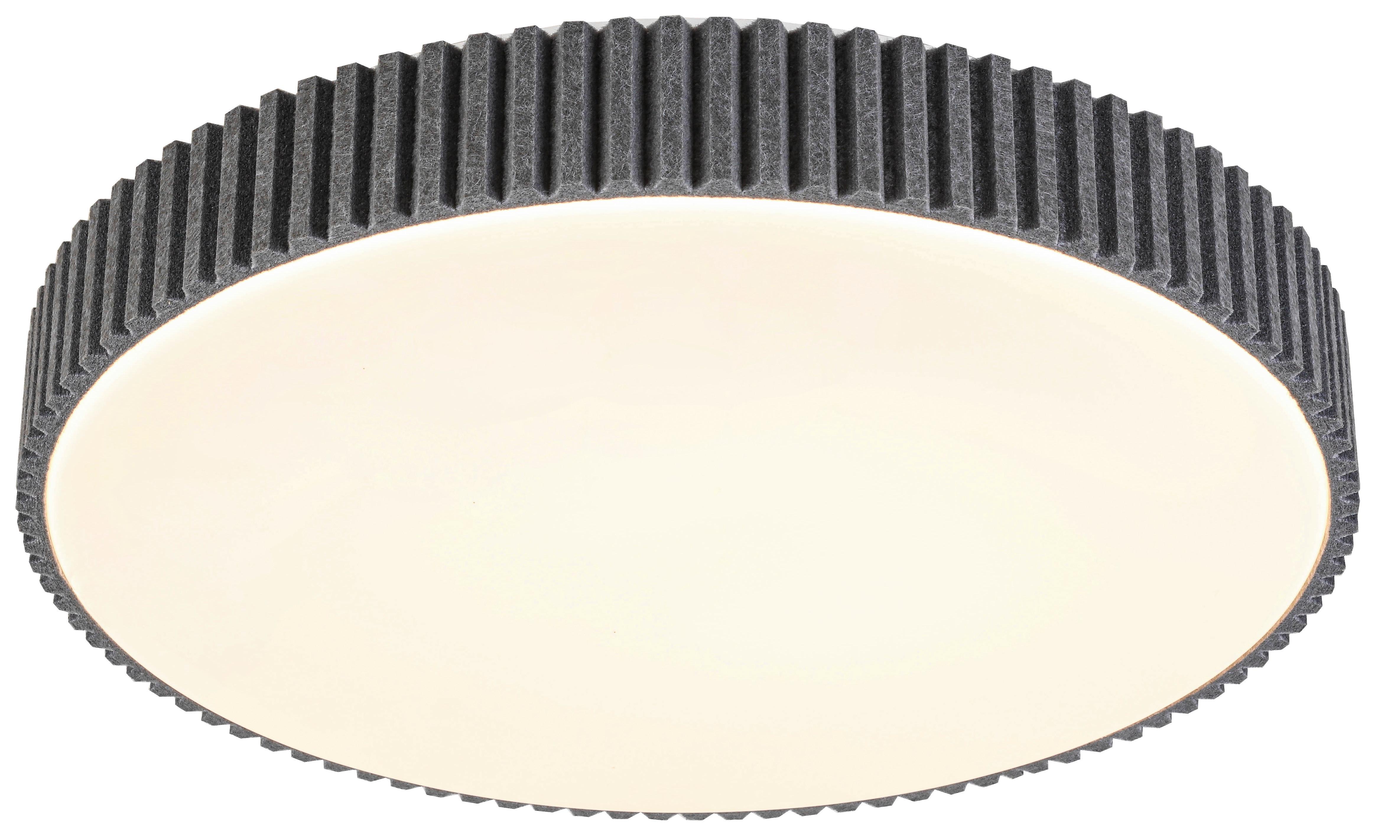LED-Deckenleuchte Filzi Grau/Weiß max. 21,5 Watt - Weiß/Grau, MODERN, Kunststoff/Textil (40/8,5cm) - Mömax