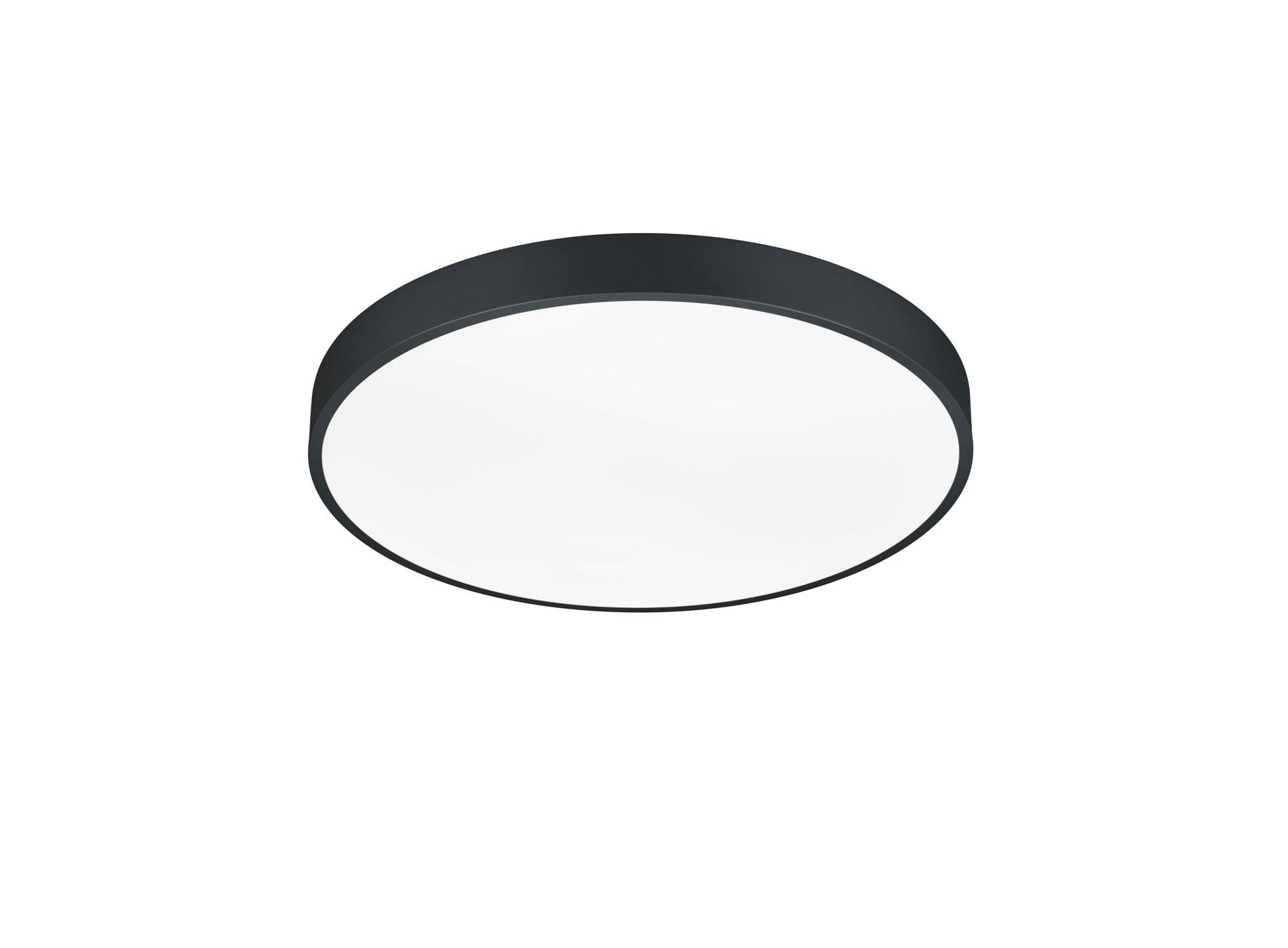 LED-Deckenleuchte Waco Schwarz/Weiß max. 52,5 Watt - Schwarz/Weiß, Basics, Kunststoff/Metall (49,5/6,5cm) - Trio Leuchten