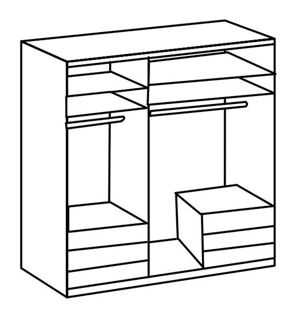 Drehtürenschrank mit Laden, B: 150 cm, Level 36A, Weiß - Chromfarben/Weiß, MODERN, Holzwerkstoff (150/236/58cm) - MID.YOU