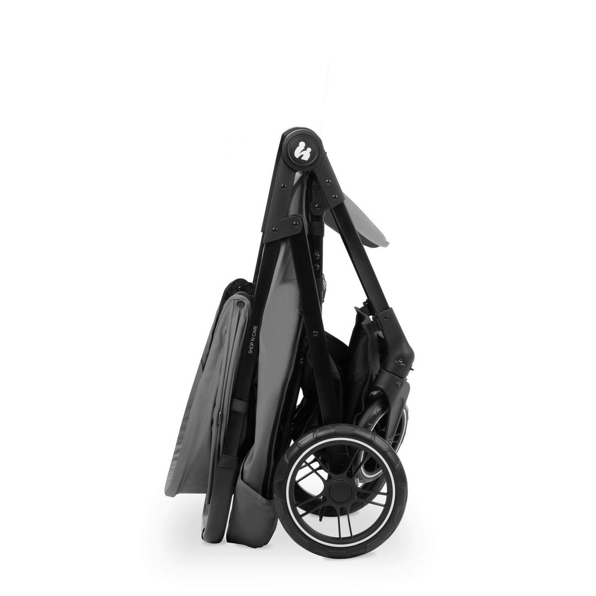 WÓZEK DZIECIĘCY - ZESTAW SHOP N CARE TRIO SET - czarny/szary, Basics, tworzywo sztuczne/metal (52/110/91cm) - Hauck