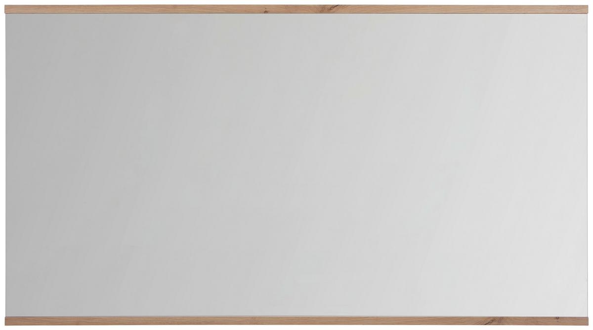 LUSTRO ŚCIENNE YAMAEL - biały/dąb artisan, Design, materiał drewnopochodny/szkło (135/74/2cm) - Xora