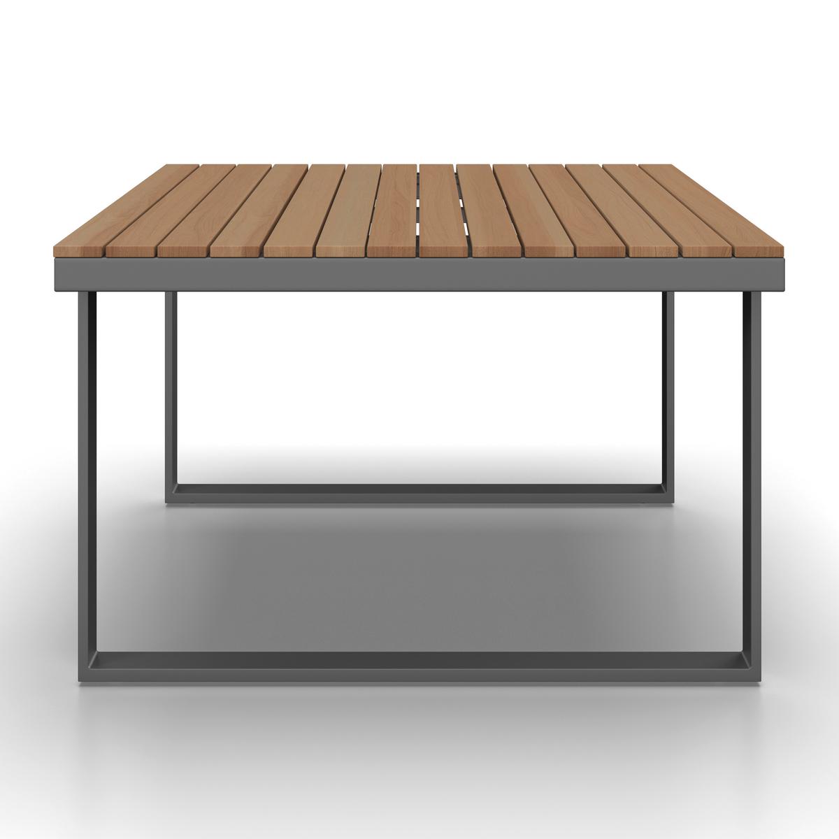 KOMPLET MEBLI TARASOWYCH ELIA - kolor akacjowy/szary, Modern, metal/drewno (236,5/75/236,5cm) - Bessagi Garden