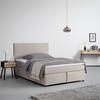 Boxbett Florinda ca. 140x200cm Beige mit Topper - Beige/Schwarz, MODERN, Holz/Kunststoff (140/200cm) - Bessagi Home