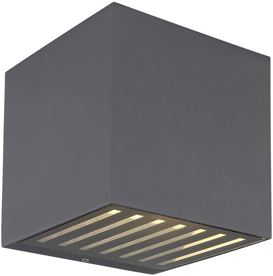 LED-Außenleuchte Illi Schwarz max. 6 Watt - Klar/Anthrazit, Basics, Glas/Metall (10/10/10cm) - Globo