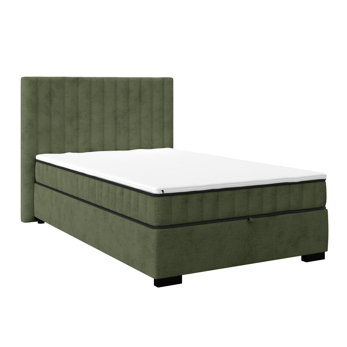 Box Krevet Maya C - maslinasto zelena/crna, Moderno, drvni materijal/drvo (100/200cm) - Modern Living