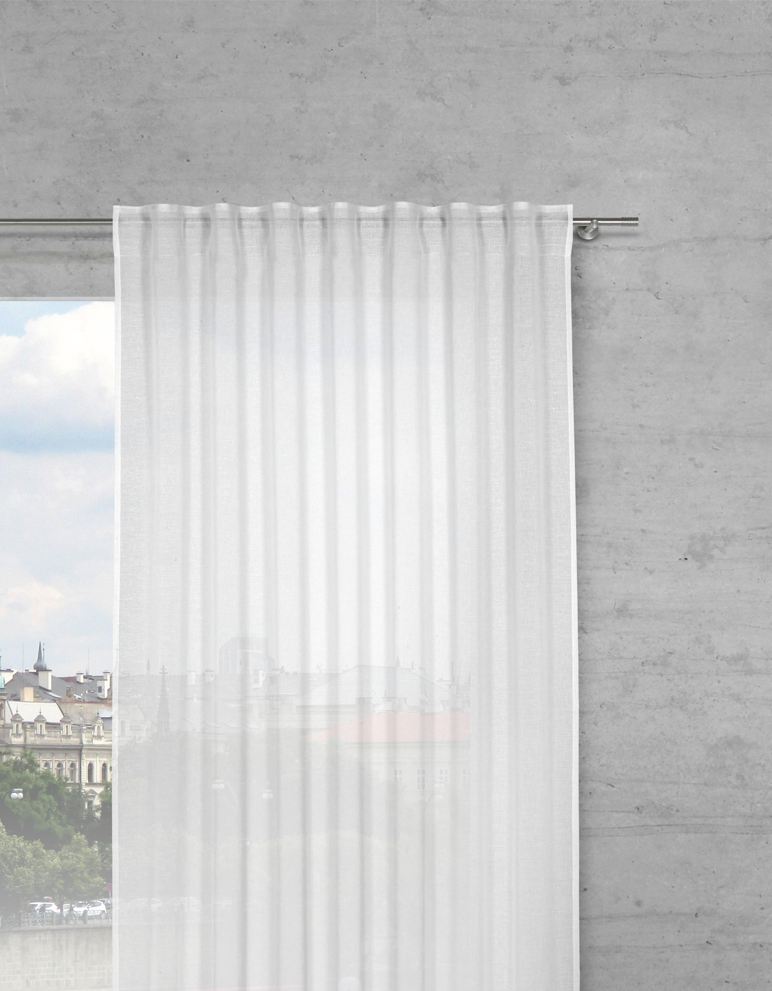 Készfüggöny Sigrid 140/300cm - fehér, Modern, textil (140/300cm) - Premium Living
