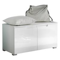 SIEDZISKO DO PRZEDPOKOJU SPICE - kolor srebrny/biały, Basics, materiał drewnopochodny (80/43/40cm) - Xora