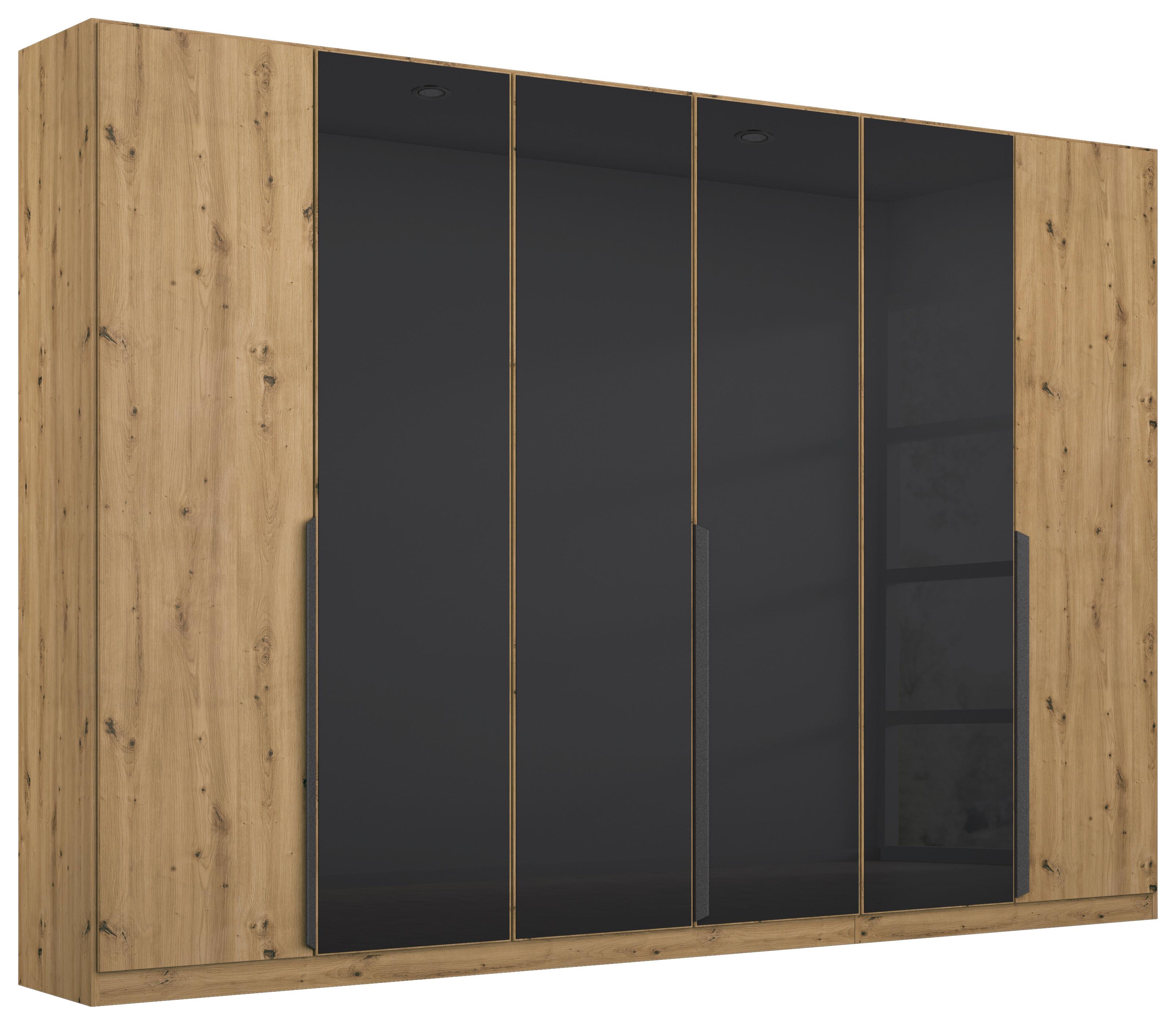 DULAP USI ROTATIVE ARTEMIS - stejar Artisan/antracit, Modern, sticlă/material pe bază de lemn (271/210/54cm) - Modern Living