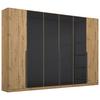 DULAP USI ROTATIVE ARTEMIS - stejar Artisan/antracit, Modern, sticlă/material pe bază de lemn (271/210/54cm) - Modern Living