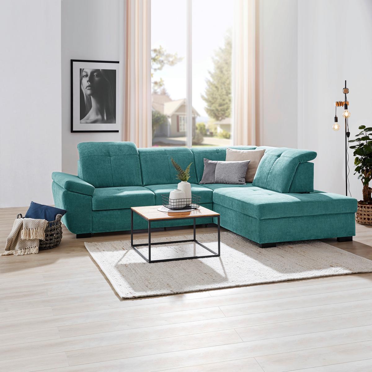 Kutna Garnitura Vince - plava/crna, Design, tekstil/plastika (280/202cm) - Modern Living