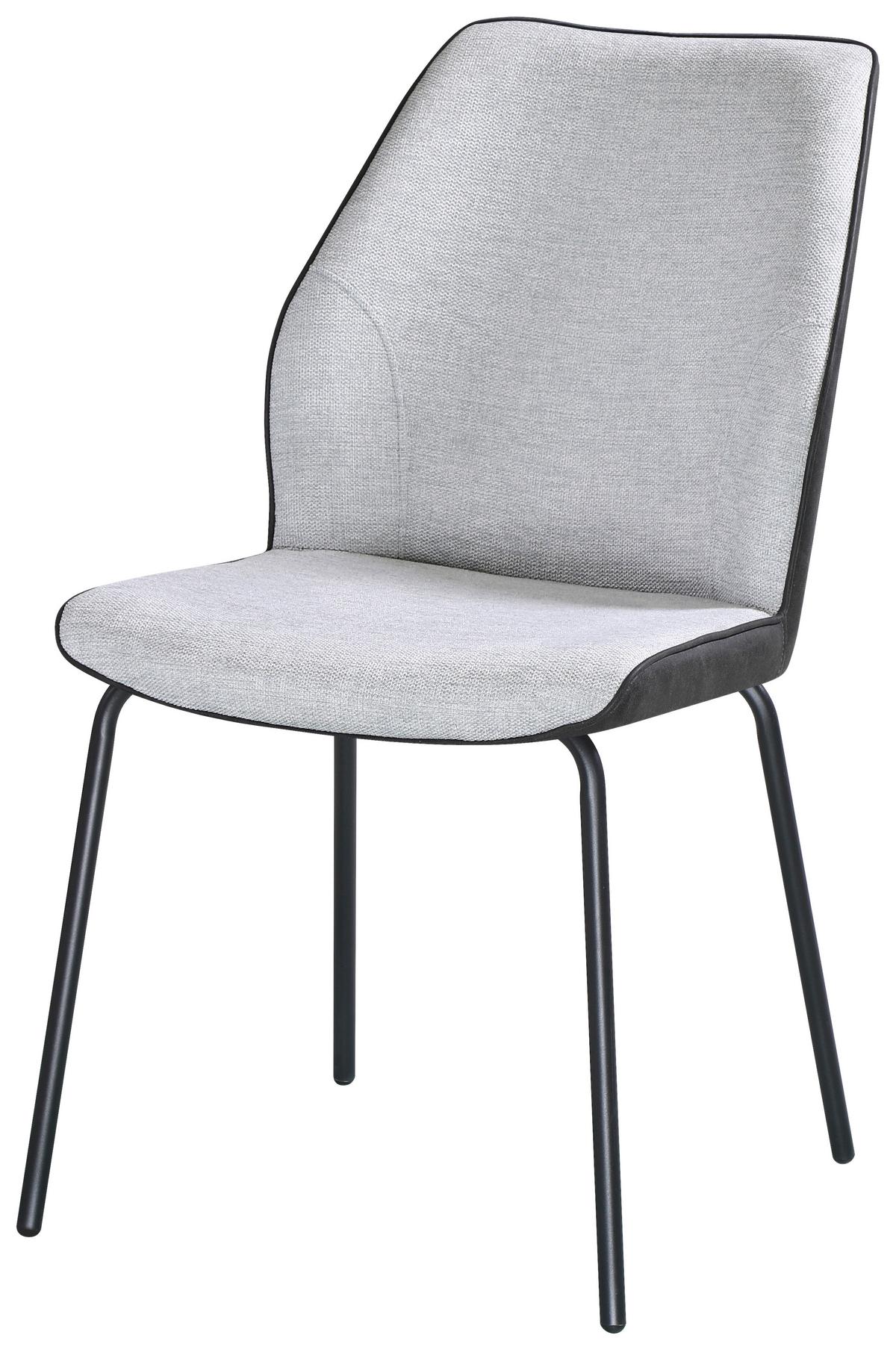 Stuhl Ella Grau/Schwarz - Schwarz/Grau, MODERN, Textil/Metall (50/89/62cm) - Mömax