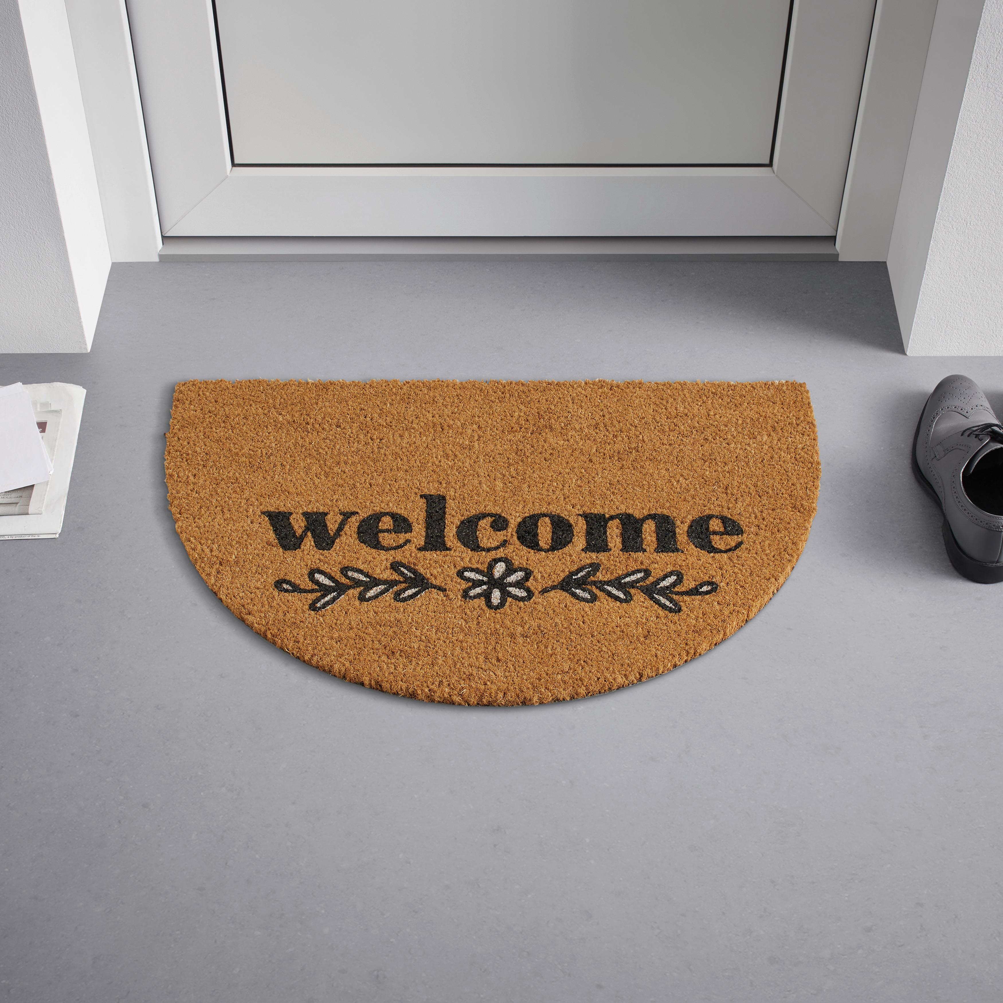 DÖRRMATTA WELCOME HALBRUND - sandfärgad, Modern, naturmaterial (40/60cm) - Modern Living