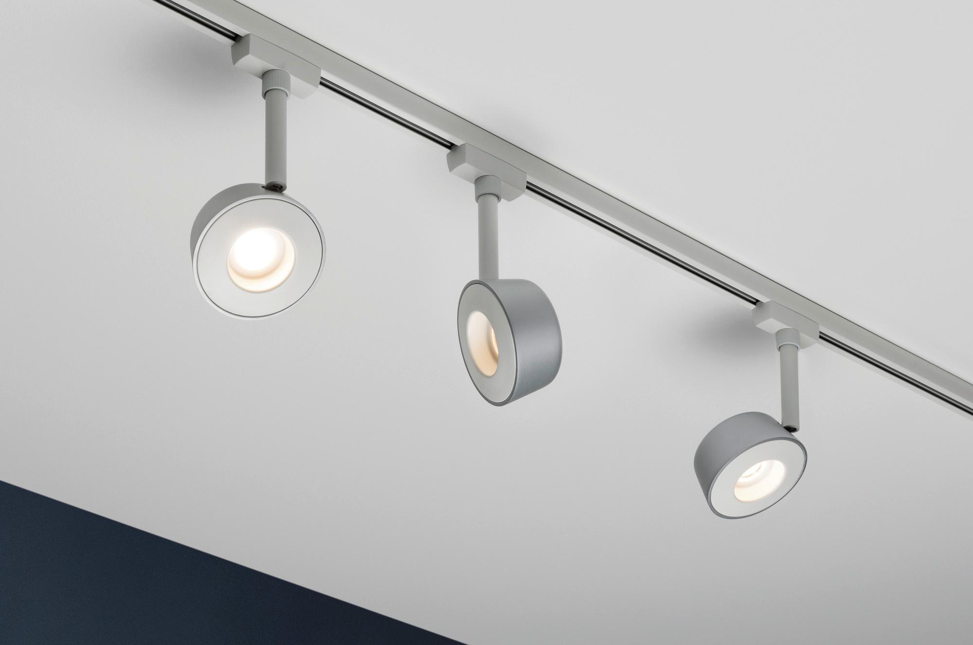 Schienensystem-Strahler Spot Pellet max. 4 Watt - Chromfarben/Weiß, Design, Metall (8/18/4cm) - Paulmann