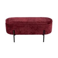 Hockerbank B412828-5 Carla - Schwarz/Dunkelrot, Design, Textil/Metall (95/36/43cm) - Globo