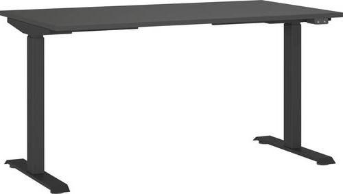 Schreibtisch Ribera in Schwarz/Graphitfarben - Graphitfarben/Schwarz, MODERN, Holzwerkstoff/Metall (140/72-120/80cm) - Premium Living