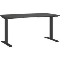Schreibtisch Ribera in Schwarz/Graphitfarben - Graphitfarben/Schwarz, Modern, Holzwerkstoff/Metall (140/72-120/80cm) - Premium Living