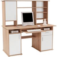 Masă de birou Thema 2 - stejar Sonoma/alb, Modern, plastic/material pe bază de lemn (160/153,4cm) - Modern Living