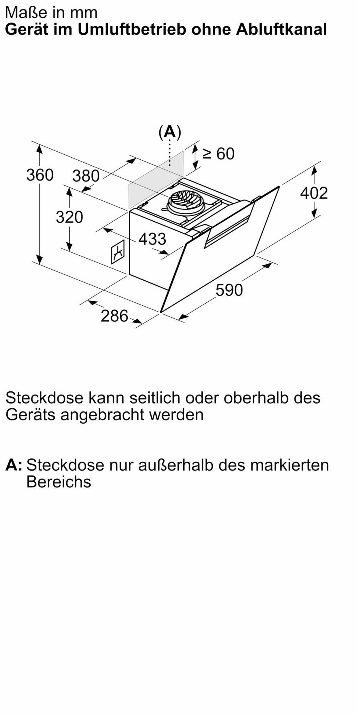Dunstabzugshaube LC67JFN60 - Schwarz, LIFESTYLE (59/32/43,3cm) - Siemens