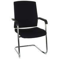 Konferenčni Stol Levia Vp, Črna - srebrne barve/črna, Basics, kovina/tekstil (59/96/61cm) - MID.YOU