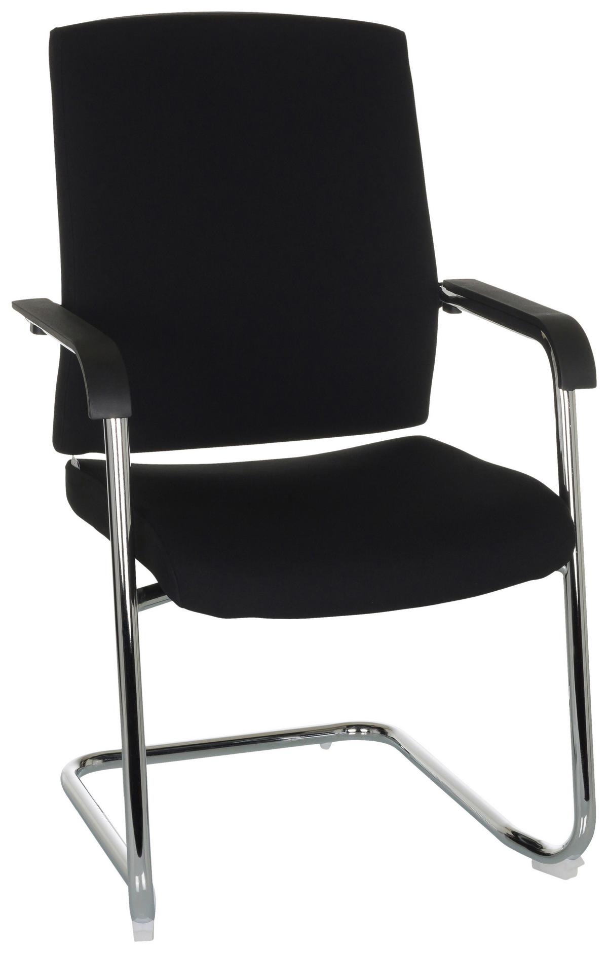 Konferenčni Stol Levia Vp, Črna - srebrne barve/črna, Basics, kovina/tekstil (59/96/61cm) - MID.YOU