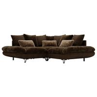 Wohnlandschaft Bormio - Dunkelbraun/Schwarz, Modern, Textil/Metall (276/276cm) - Premium Living