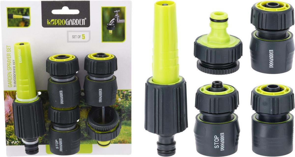 Tömlőcsatlakozó-készlet Progarden - szürke/zöld, műanyag