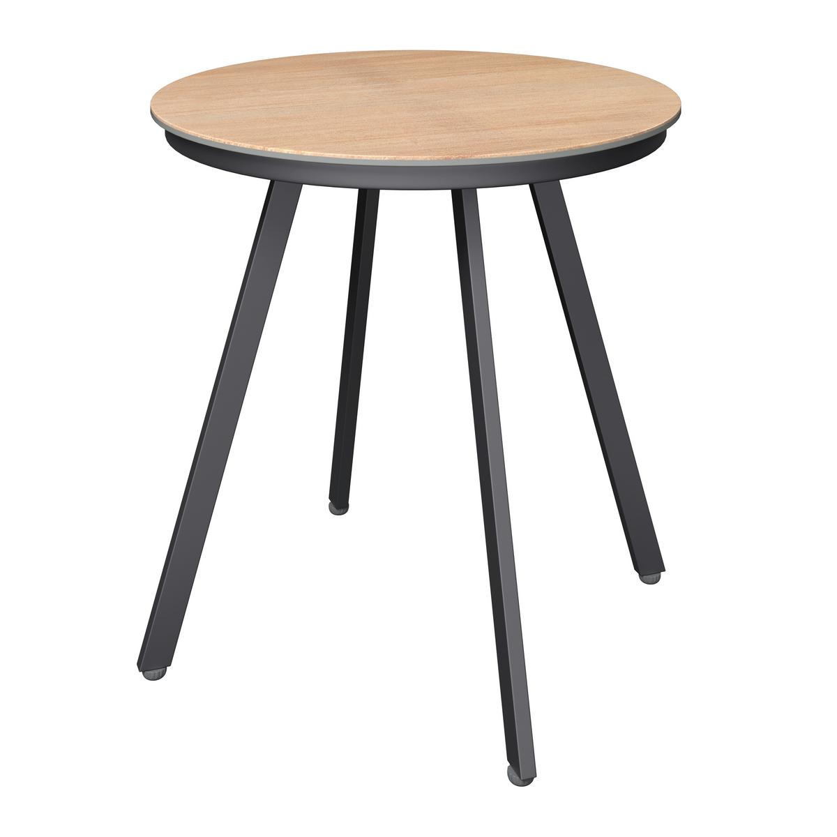 Balkonset Relax Naturfarben/Dunkelgrau - Dunkelgrau/Naturfarben, Basics, Glas/Holz (82/64/84cm)