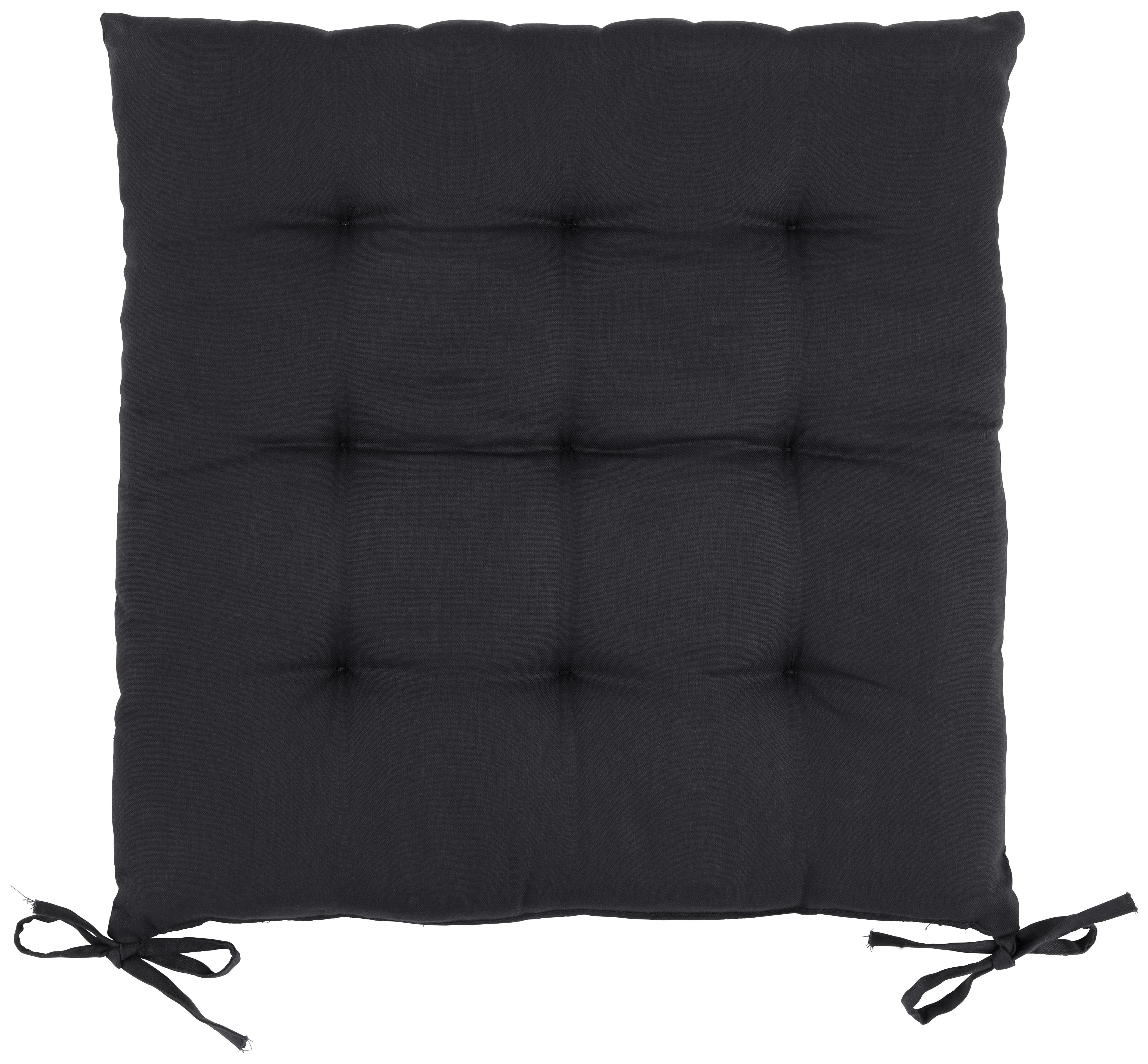 Ülőpárna Lola 40/40 - fekete, textil (40/40/4cm) - Mömax