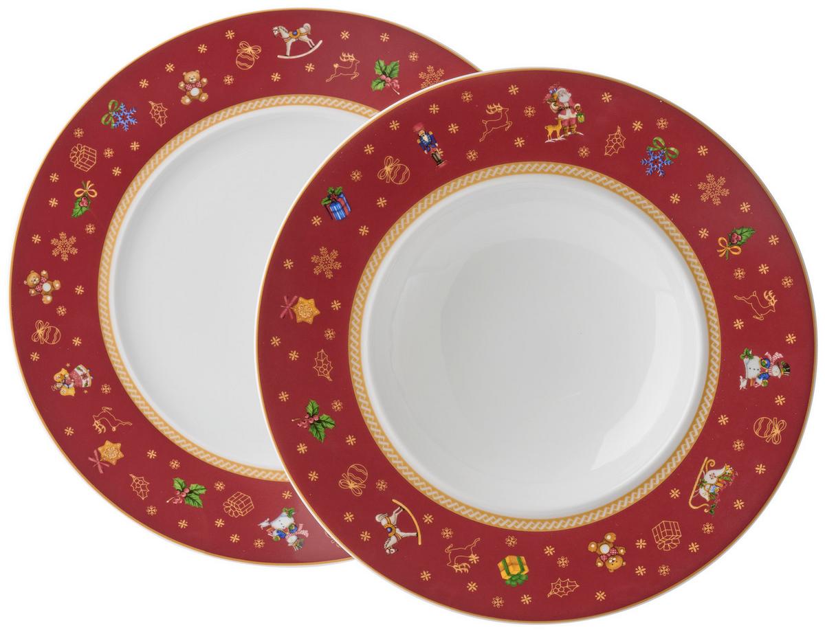 ZASTAWA STOŁOWA CHRISTMAS TOYS - czerwony, Konventionell, ceramika - X-Mas