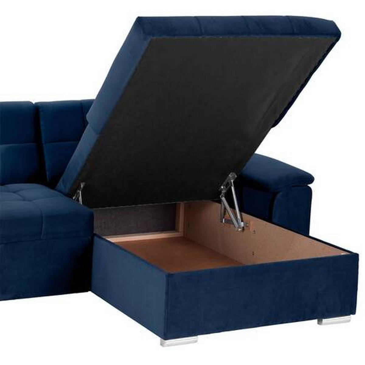 NAROŻNIK KEATON INDIGO - niebieski, Basics, tkanina (263/169cm) - Livetastic