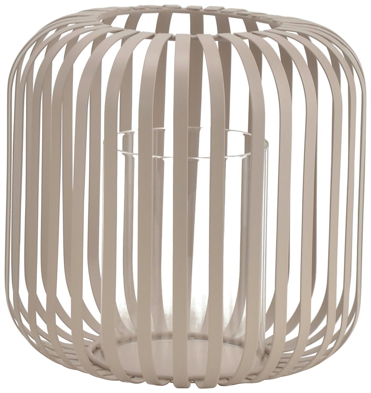 Suport de lumânare antivânt Jana - bej, Modern, sticlă/metal (19/18,5cm) - Mömax