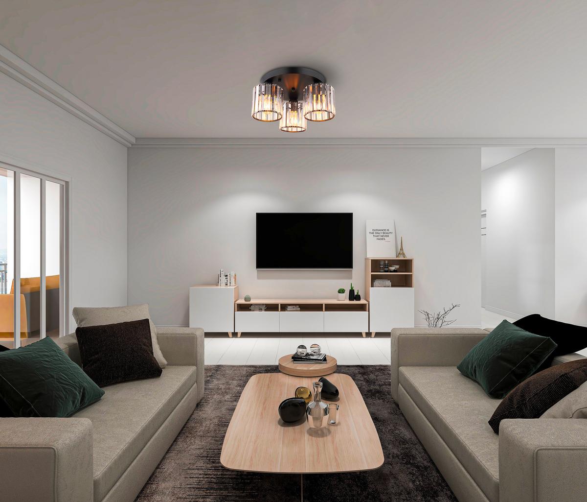 Deckenleuchte Jordana Klar max. 60 Watt - Klar, Design, Kunststoff/Metall (35/18cm) - Globo