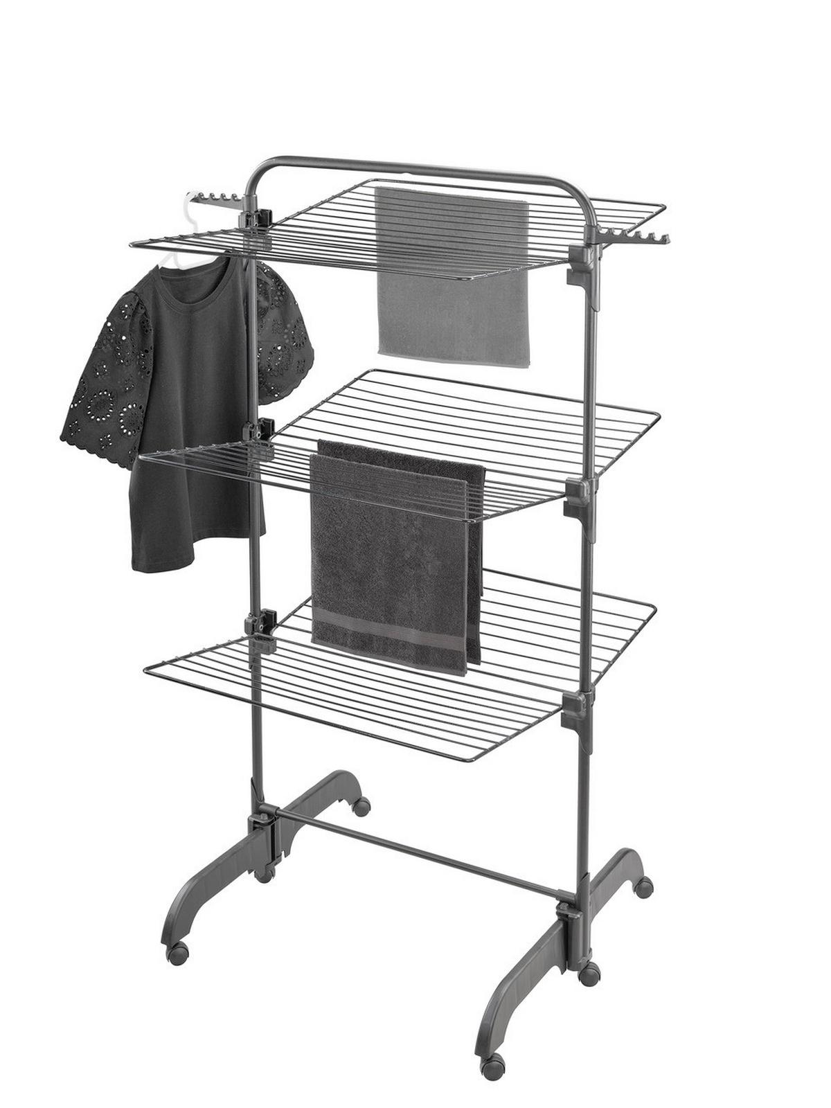 SUSZARKA PIONOWA 81691 - czarny, Basics, tworzywo sztuczne (76,5/70/145cm) - Leifheit