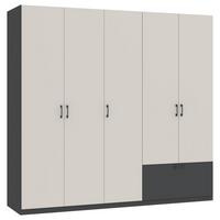 Garderobna Omara Mila, Kašmir, Antracit - kašmir/črna, Konvencionalno, umetna masa/leseni material (225/210/54cm)